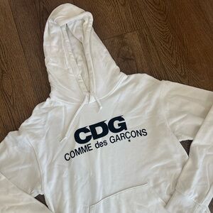 Comme des Garçons White CDG Logo Hoodie (L)